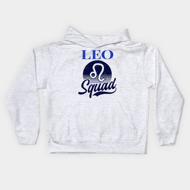 Leo Zodiac Shirt | Vintage Retro Squad Kids Hoodie by Gawkclothing